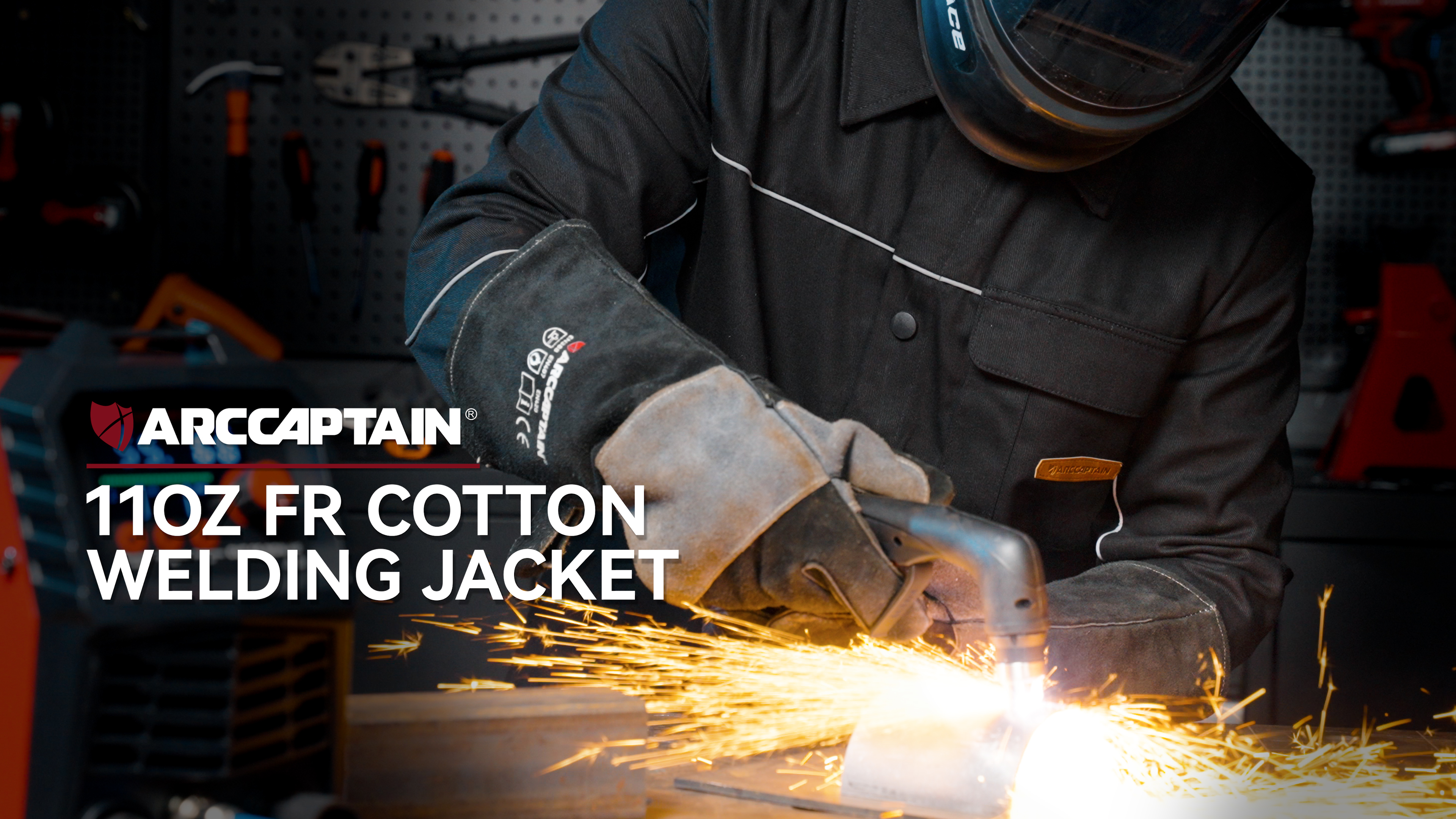 ARCCAPTAIN Welding Jacket, 11oz Flame Resistant (FR) Cotton